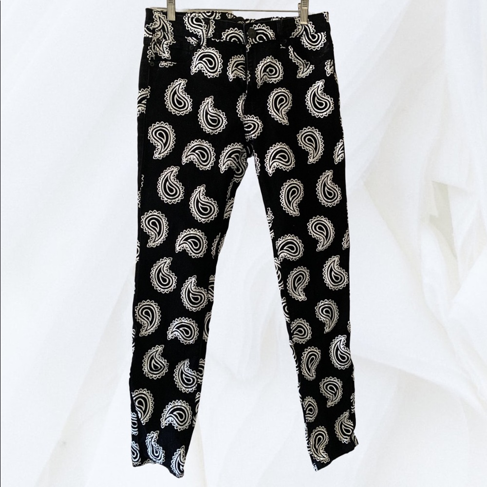 Bandana print denim jeans